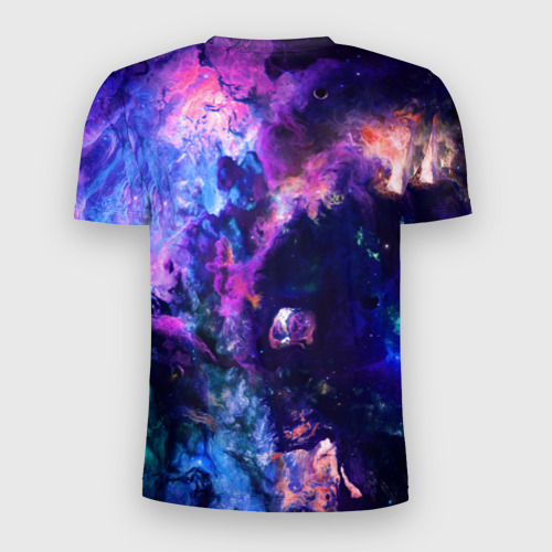 Мужская футболка 3D Slim Неоновые космос neon space, цвет 3D печать - фото 2