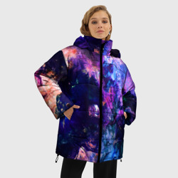 Женская зимняя куртка Oversize Неоновые космос neon space - фото 2