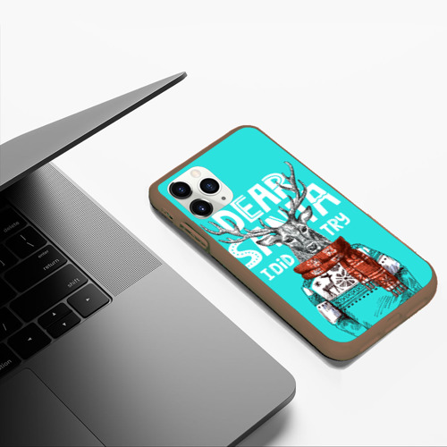 Чехол для iPhone 11 Pro Max матовый с принтом Олень  в свитере с оленями, фото #5
