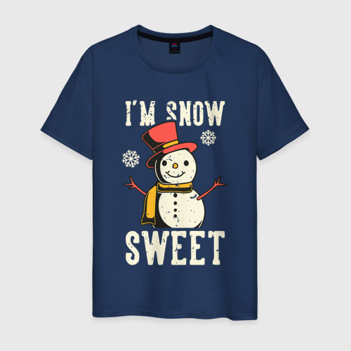 Мужская футболка из хлопка с принтом Snowman, вид спереди №1