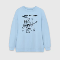 Женский свитшот oversize без начеса хлопок Арт на группу System of a Down