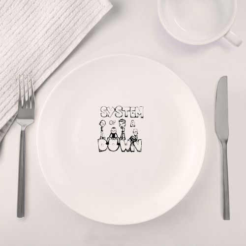 Набор: тарелка + кружка Карикатура на группу System of a Down - фото 4