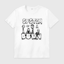 Мужская футболка хлопок Карикатура на группу System of a Down