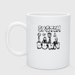 Кружка керамическая Карикатура на группу System of a Down