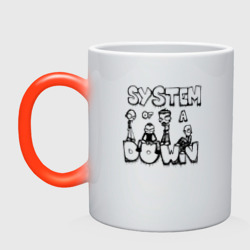 Кружка хамелеон Карикатура на группу System of a Down