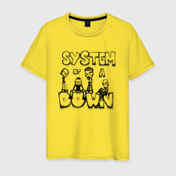 Мужская футболка хлопок Карикатура на группу System of a Down