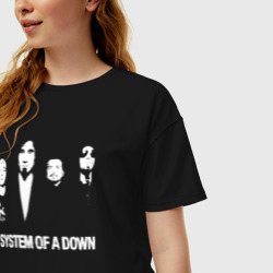 Женская футболка хлопок Oversize Состав группы System of a Down - фото 2
