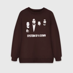 Женский свитшот oversize без начеса хлопок Состав группы System of a Down