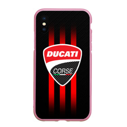 Чехол для iPhone XS Max матовый Ducati carbon logo Italy concern