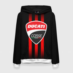 Женская толстовка 3D Ducati carbon logo Italy concern