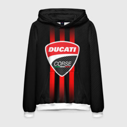 Мужская толстовка 3D Ducati carbon logo Italy concern