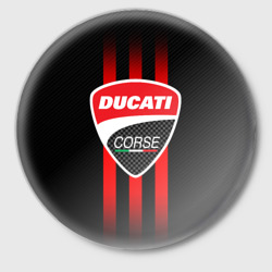 Значок Ducati carbon logo Italy concern