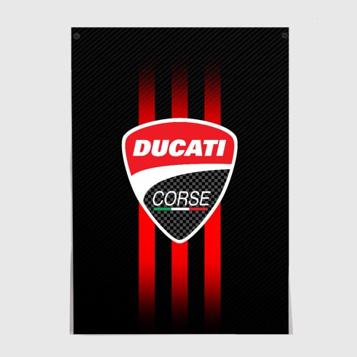 Постер Ducati carbon logo Italy concern