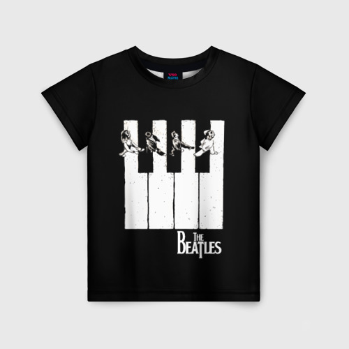 Детская футболка 3D с принтом The Beatles знаменитая картинка, вид спереди #2