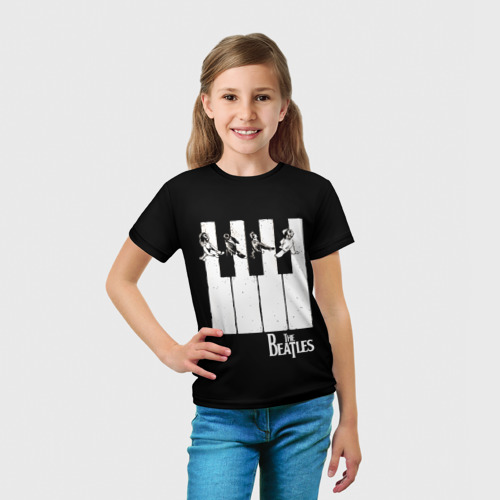 Детская футболка 3D с принтом The Beatles знаменитая картинка, вид сбоку #3