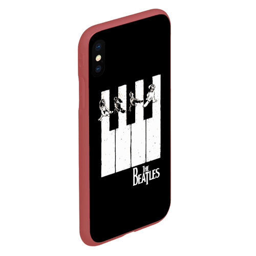 Чехол для iPhone XS Max матовый The Beatles знаменитая картинка, цвет красный - фото 3