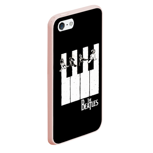 Чехол для iPhone 5/5S матовый The Beatles знаменитая картинка, цвет светло-розовый - фото 3
