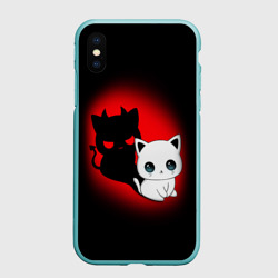 Чехол для iPhone XS Max матовый Котик дьявол kitty devil
