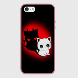 Чехол для iPhone 5/5S матовый Котик дьявол kitty devil