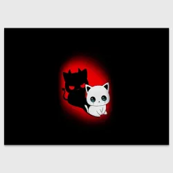 Поздравительная открытка Котик дьявол kitty devil
