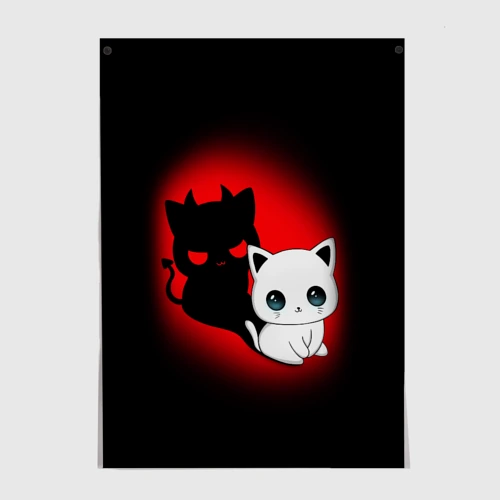 Постер Котик дьявол kitty devil