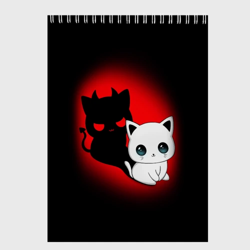 Скетчбук Котик дьявол kitty devil
