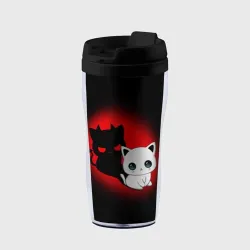 Термокружка-непроливайка Котик дьявол kitty devil