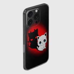 Чехол для iPhone 16 Pro силиконовый с защитой камеры Котик дьявол kitty devil - фото 2