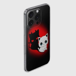 Чехол для iPhone 16 Pro силиконовый с защитой камеры Котик дьявол kitty devil - фото 2