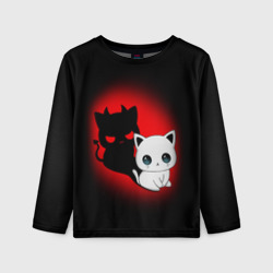 Детский лонгслив 3D Котик дьявол kitty devil