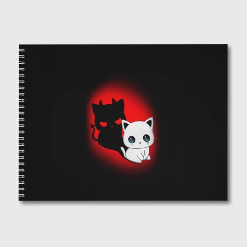 Альбом для рисования Котик дьявол kitty devil