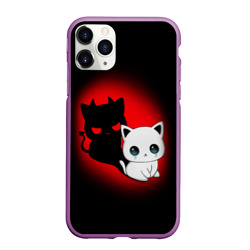Чехол для iPhone 11 Pro матовый Котик дьявол kitty devil