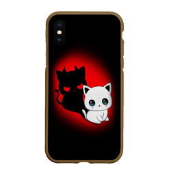 Чехол для iPhone XS Max матовый Котик дьявол kitty devil