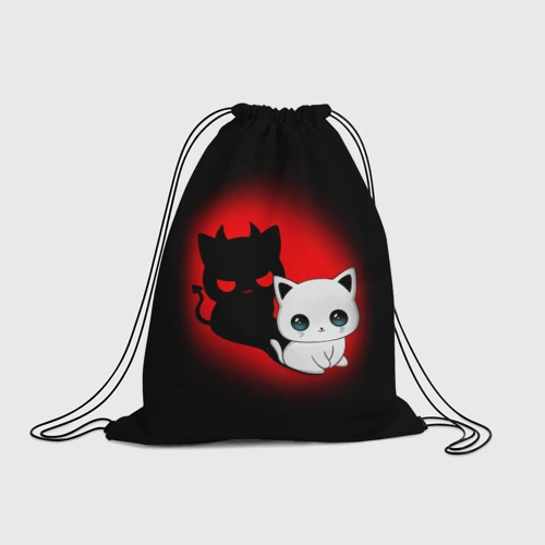 Рюкзак-мешок 3D Котик дьявол kitty devil