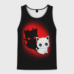 Мужская майка 3D Котик дьявол kitty devil