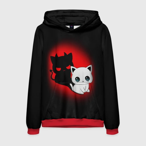 Мужская толстовка 3D Котик дьявол kitty devil