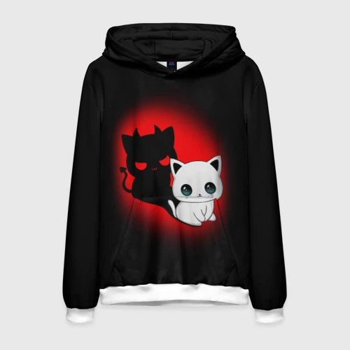 Мужская толстовка 3D Котик дьявол kitty devil