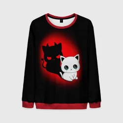 Мужской свитшот 3D Котик дьявол kitty devil