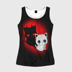 Женская майка 3D Котик дьявол kitty devil