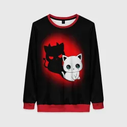 Женский свитшот 3D Котик дьявол kitty devil