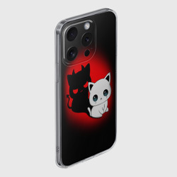 Чехол для iPhone 15 Pro Max силиконовый с защитой камеры Котик дьявол kitty devil - фото 2