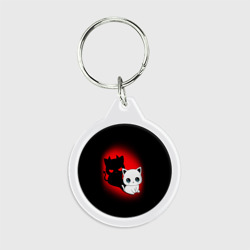 Брелок круглый Котик дьявол kitty devil