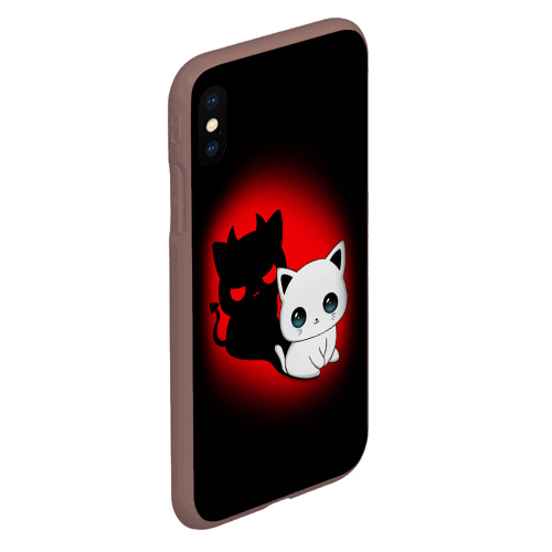 Чехол для iPhone XS Max матовый Котик дьявол kitty devil, цвет коричневый - фото 3