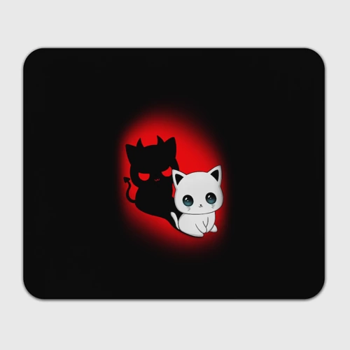 Прямоугольный коврик для мышки Котик дьявол kitty devil