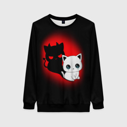 Женский свитшот 3D Котик дьявол kitty devil