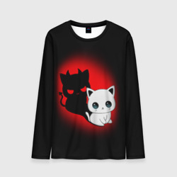 Мужской лонгслив 3D Котик дьявол kitty devil