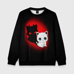 Детский свитшот 3D Котик дьявол kitty devil