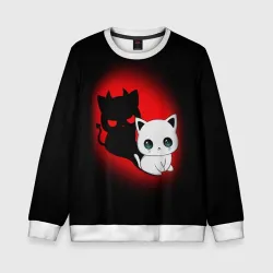 Детский свитшот 3D Котик дьявол kitty devil