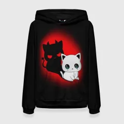 Женская толстовка 3D Котик дьявол kitty devil