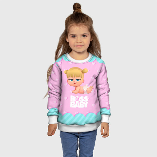 Детский свитшот 3D Baby boss girl, цвет 3D печать - фото 7